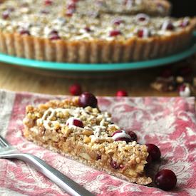 Raw Cranberry Walnut Tart