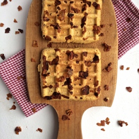Chili and Bacon Cornbread Waffles