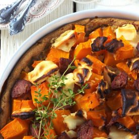 Pumpkin, Feta and Sausage Tart