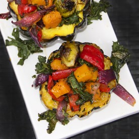 Roasted Squash with Roasted Veggies