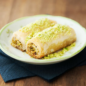 Pistachio Rolled Baklava