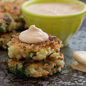 Crispy Carrot-Cauliflower Fritters