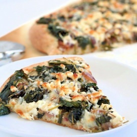 Kale, Spinach, Swiss Chard Pizza