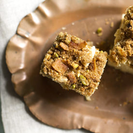 Pistachio-Coconut Chai Coffee Cake