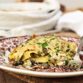 Crab, Leek and Mushroom Lasagna