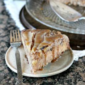 Upside Down Pear Maple &Walnut Cake