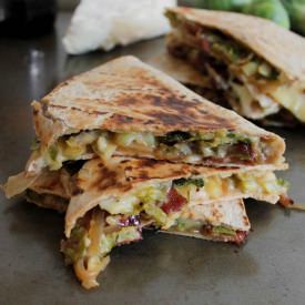 Brie Quesadillas w/Brussels Sprouts