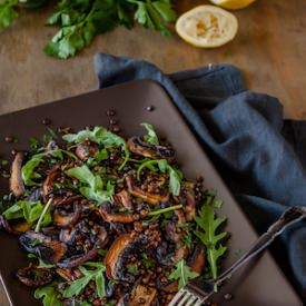 Mushroom, Lemon & Lentil Salad