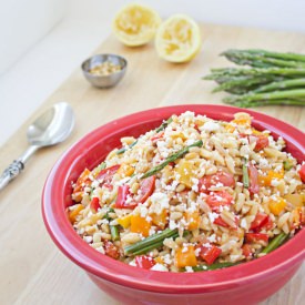 Roasted Vegetable Orzo w/ Pine Nuts