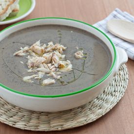 Black Chickpea Soup with Mackerel