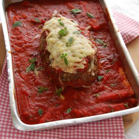 Beef Meatloaf with Spaghetti Sauce