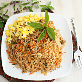 Chicken Pad Thai with Basil