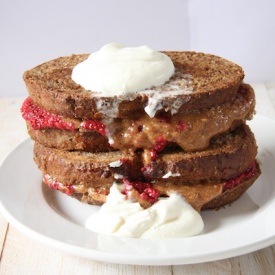 Vegan PB&J French Toast Sandwiches