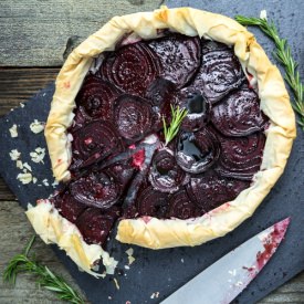 Balsamic Beet & Cashew Cheese Tart