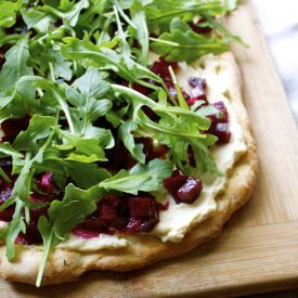 Beet & Hummus Flatbread w/ Arugula