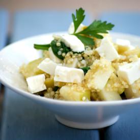 Warm Apple and Feta Quinoa Salad