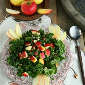 Kale Apple Salad w/ Tahini Dressing