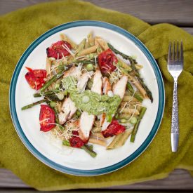 Charred Tomato Asparagus Penne