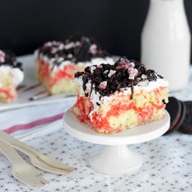 Candy Cane Poke Cake