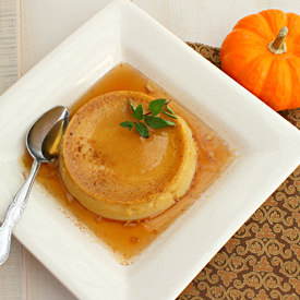 Pumpkin Flan with Maple Syrup