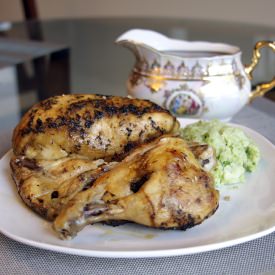 Crockpot Rotisserie Chicken w/Gravy