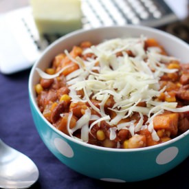 Spicy Three-Bean and Corn Chili