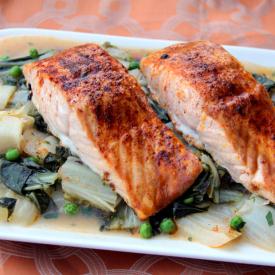 Easy Roasted Salmon and Bok Choy