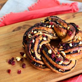 Chocolate Cranberry Wreath