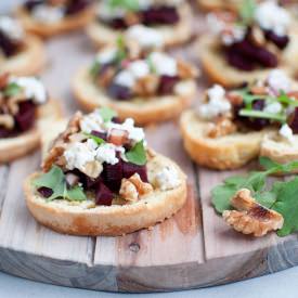 Beet and Goat Cheese Crostini