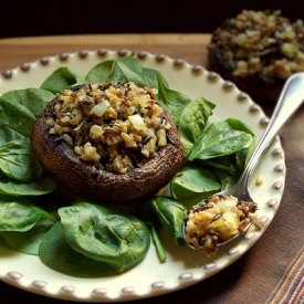 Walnut and Wild Rice Portobellos