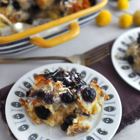 Blueberry Coconut Bread Pudding