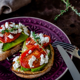 Slow Roasted Tomatoes with Avocado