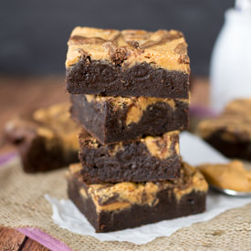 Fudgy Peanut Butter Swirl Brownies
