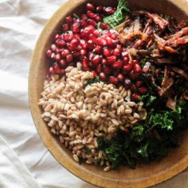Kale, Pom and Bacon Salad