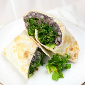 Miso Kale & Black Bean Burritos