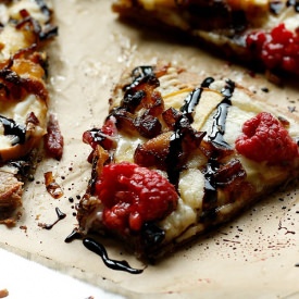 Raspberry, Apple, Gruyere Pizza