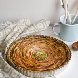 Rose Apple Pie with Bourbon Glaze