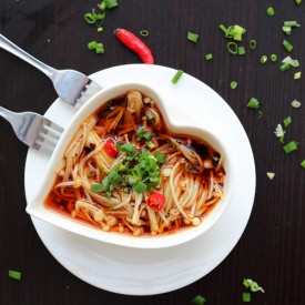 Spicy Needle Mushroom Salad