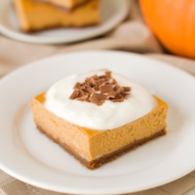Lighter Pumpkin Cheesecake Bars