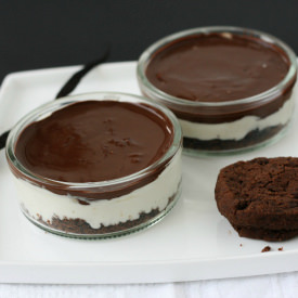 Chocolate and Vanilla Cheesecakes