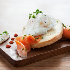 Bagel, Trout, Herb-Cheese & Egg