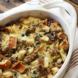 Wild Mushroom Bread Pudding