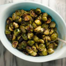 Browned Brussels with Maple Butter
