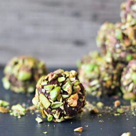 Dark Chocolate Pistachio Truffles