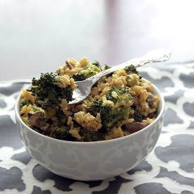 Vegan Broccoli and Cheesy Rice