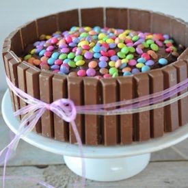 Smarties Kit Kat Cake