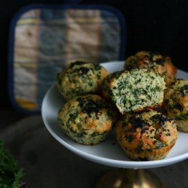 Kale Muffins with Kamut and Spelt