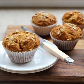 Warm Rhubarb and Cinnamon Muffins