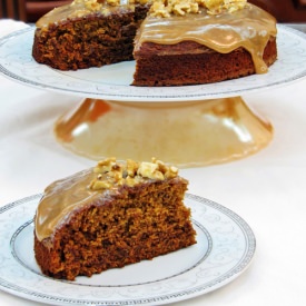 Caramel & Walnut Date Cake