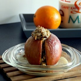 Stuffed Baked Apple & Cashew Sauce